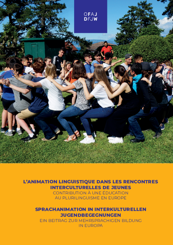 Titelbild der DFJW-Broschüre „Sprachanimation in interkulturellen Jugendbegegnungen“